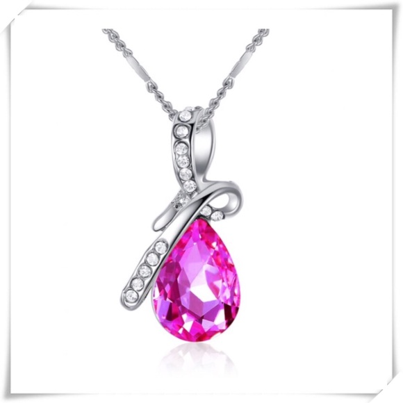 🌷Rose Water Drop zinc alloy necklace - Picture 2 of 4